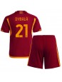 AS Roma Paulo Dybala #21 Replika Hemmakläder Barn 2023-24 Kortärmad (+ byxor)